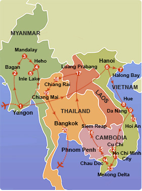 asia tour map